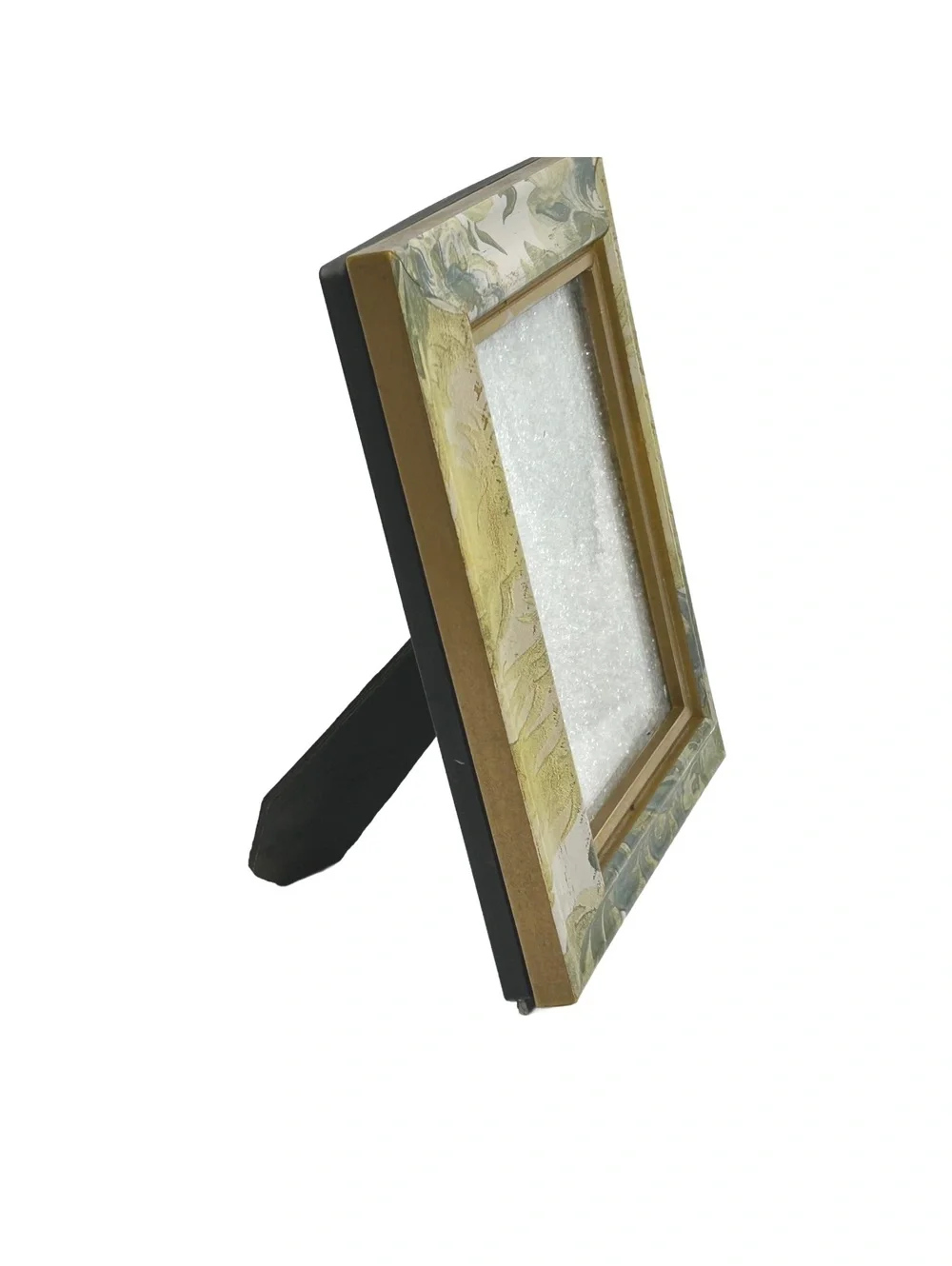 Decorative Floral Pattern Photo Frame with Gold Trim